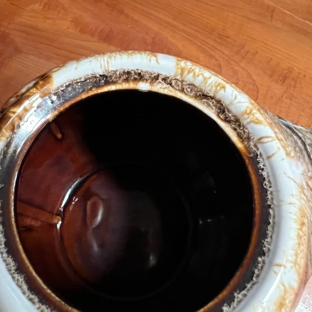 Vintage McCoy Brown Drip Glaze Pottery Tea Pot